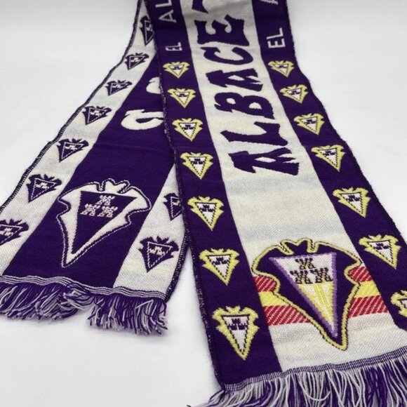 Vintage Albacete Balompié Scarf Purple & White w/ Logo OSFM Segunda Division - Picture 1 of 5